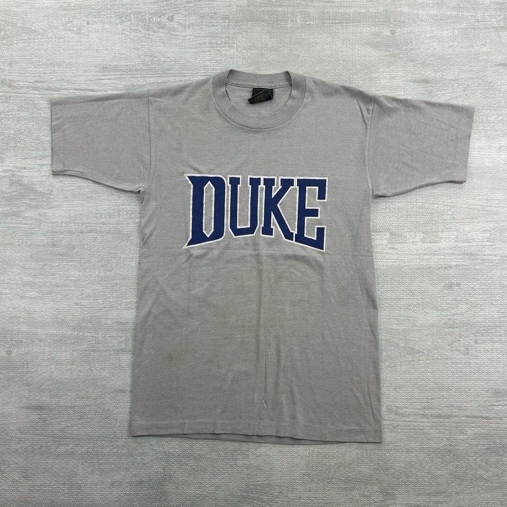 Vintage 80s Duke Blue Devils Shirt Size Medium Gray University NCAA College